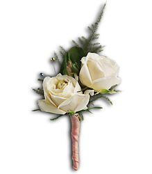 White Tie Boutonniere from Arjuna Florist in Brockport, NY